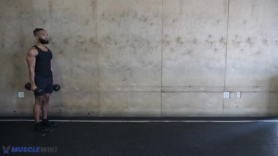 Camminata del contadino con manubri