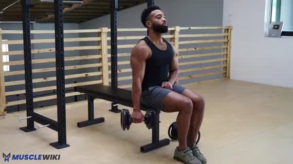 Curl inverso con manubrio a braccio singolo (da seduto)