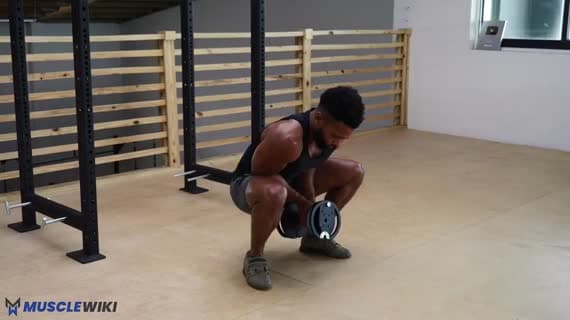 Присед с гантелями с переворотом