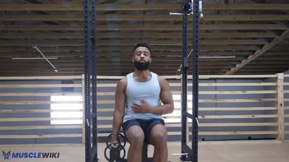 Élévation latérale assise à un bras avec un haltère (amplitude complète)