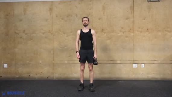 Flexión de hombro con kettlebell y codo flexionado
