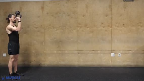 Camminata con Kettlebell e Flessione della Spalla a Gomito Piegato